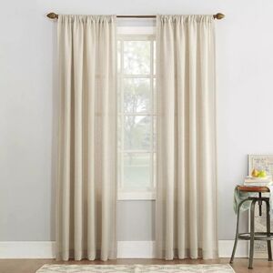 No. 918 Amalfi Linen Blend Textured Semi-Sheer Rod Pocket Curtain Panels 54x95